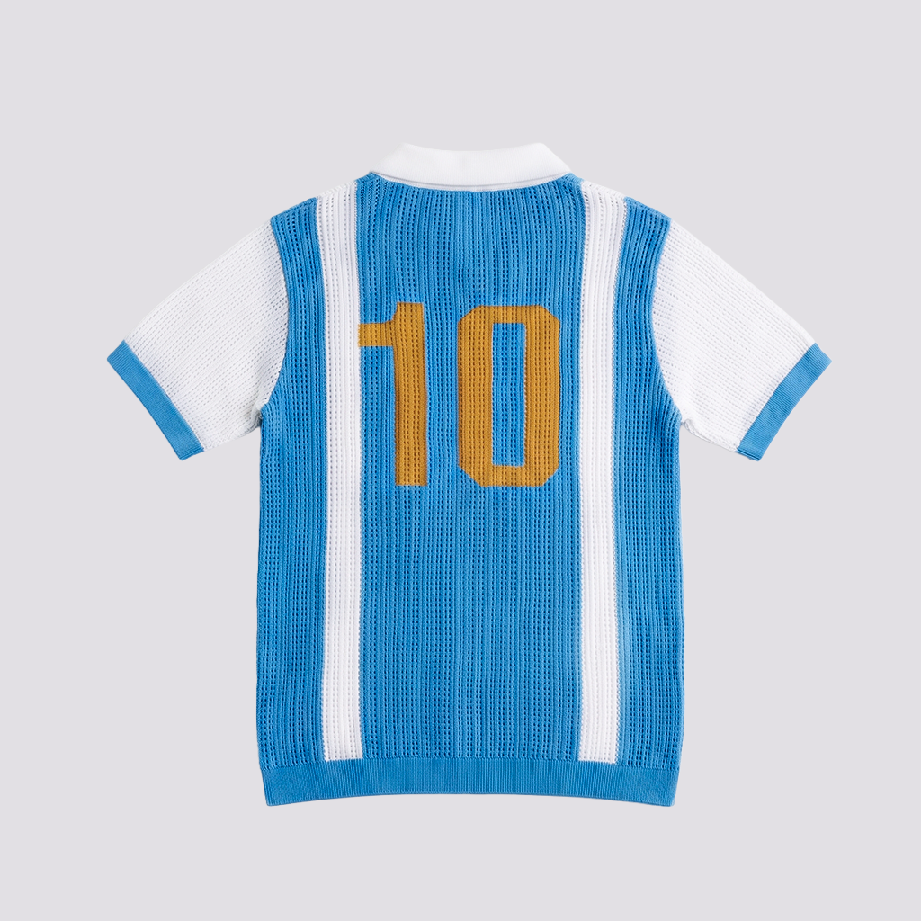 Argentina Knitted Soccer Jersey - Celeste