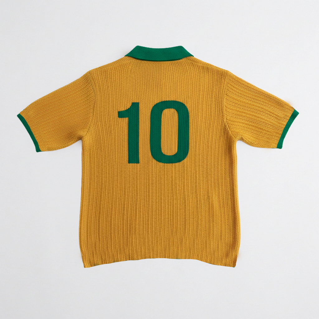 Brazil Knitted Soccer Jersey - Samba Dourado