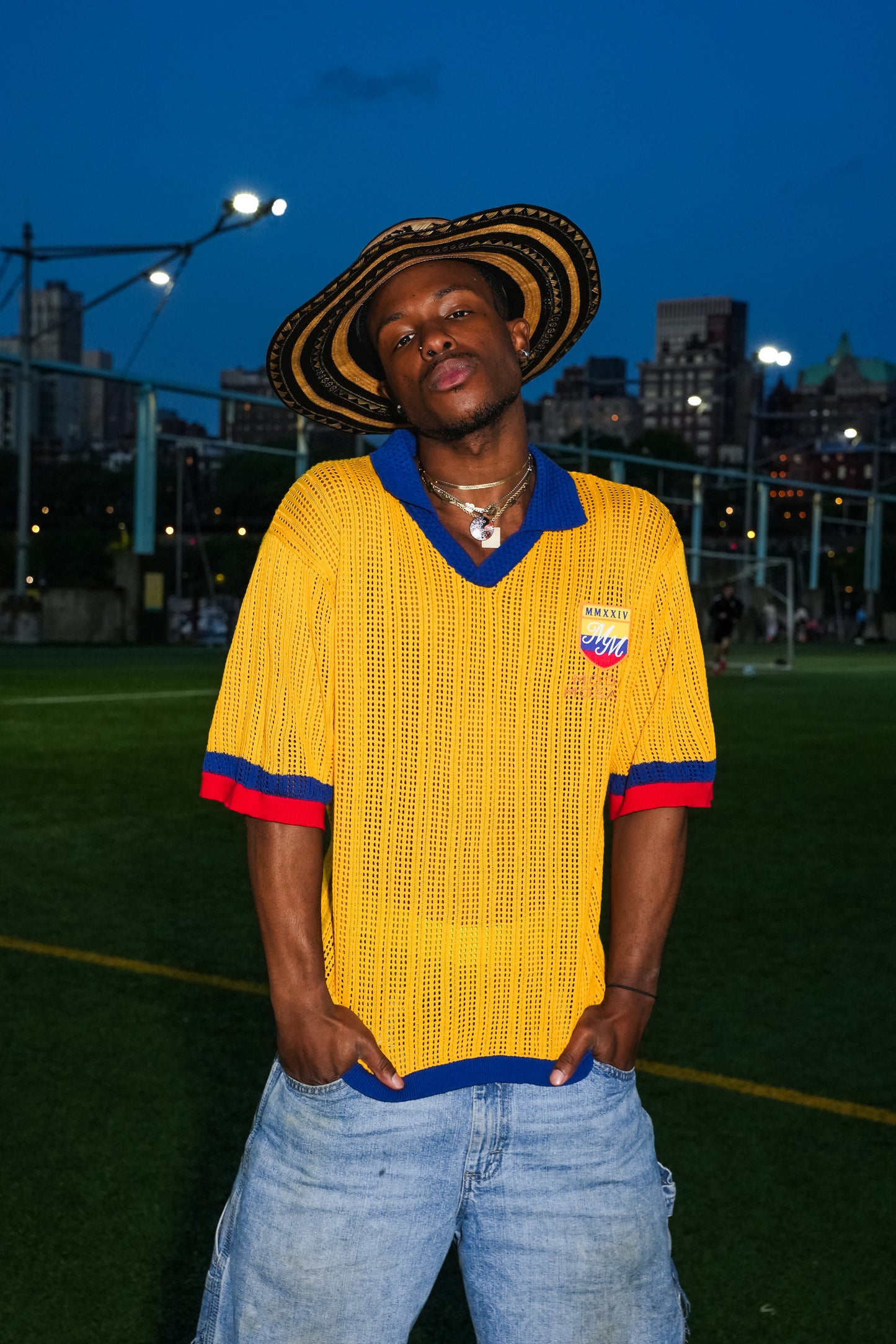 Colombia Knitted Soccer Jersey - Azul 93